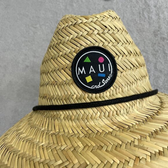 NWOT Maui Men's Straw Sun Bucket Hat Hawaiian Tropical i172 - Picture 2 of 9